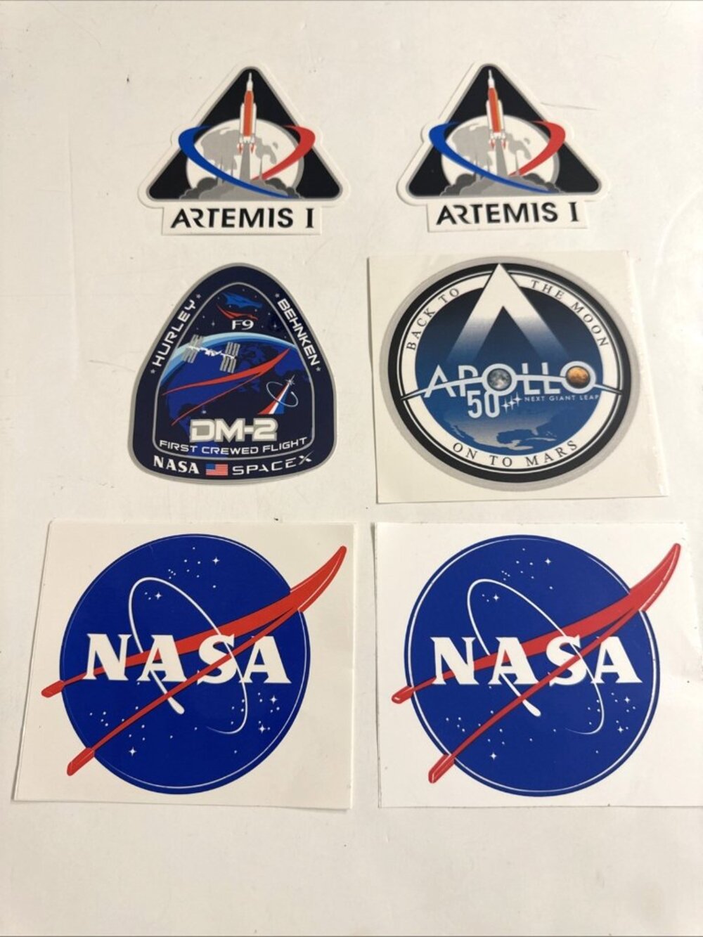Artemis 1, Apollo 50 and NASA Sticker Lot - Set of 6